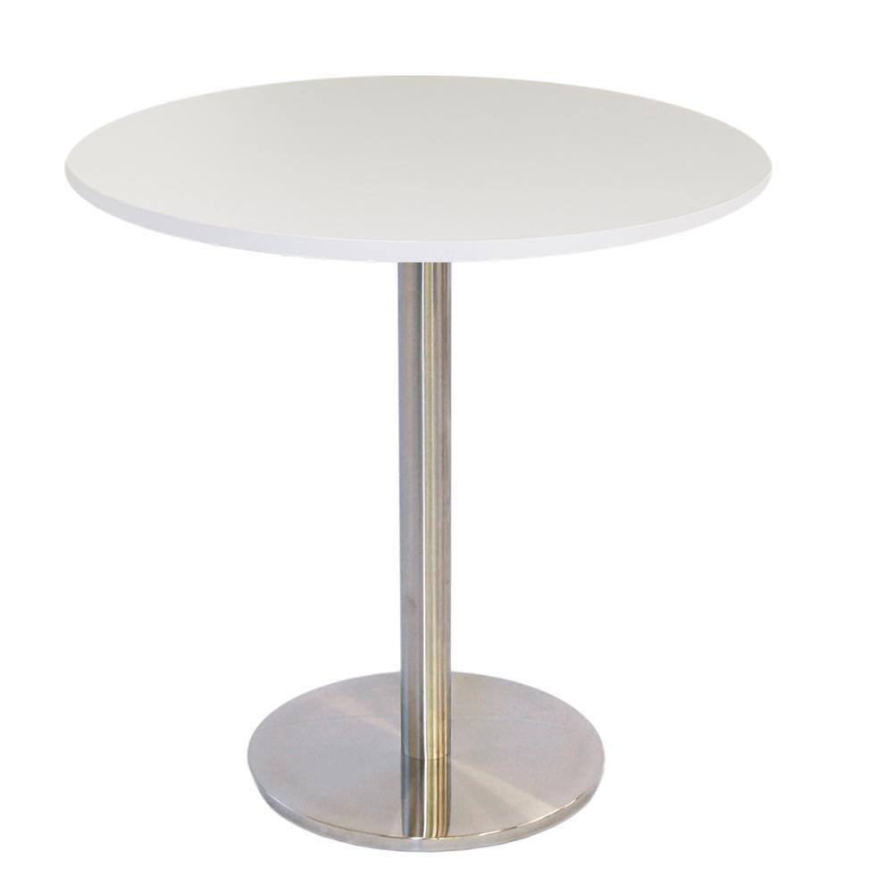 Mesa Bistrô Beta 112,50 cm (Altura) com Tampo em MDP Redonda 60 cm Branco