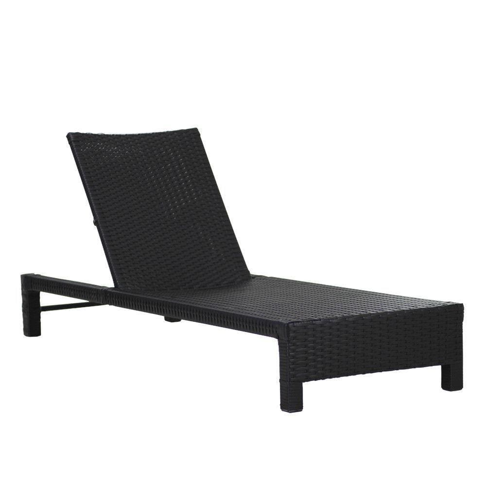 1 Espreguiçadeira Grécia Em Alumínio Preto