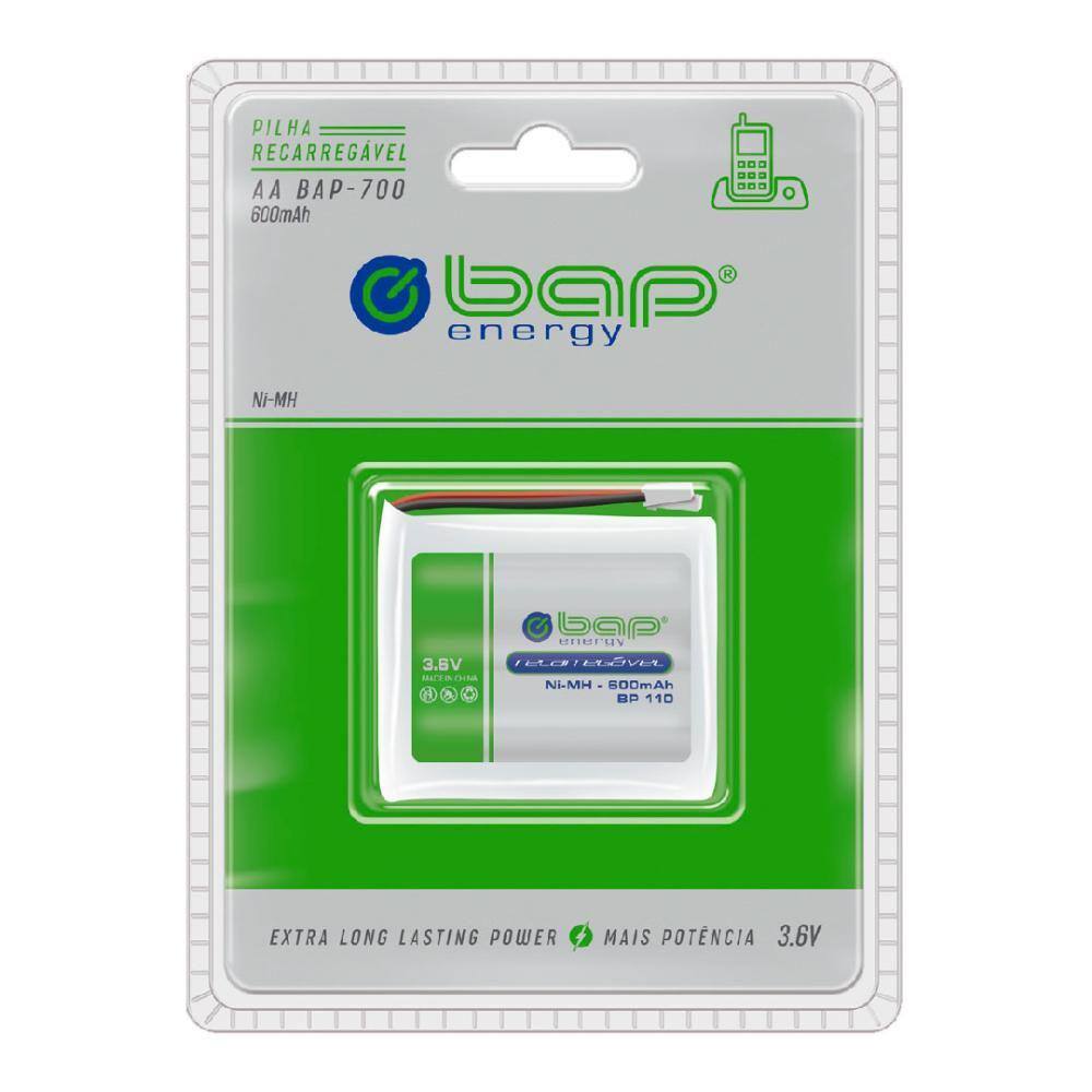 Bateria Recarregável 3.6v 600mah Aaa C/3 Celulas C/1 Bap700 [F108]