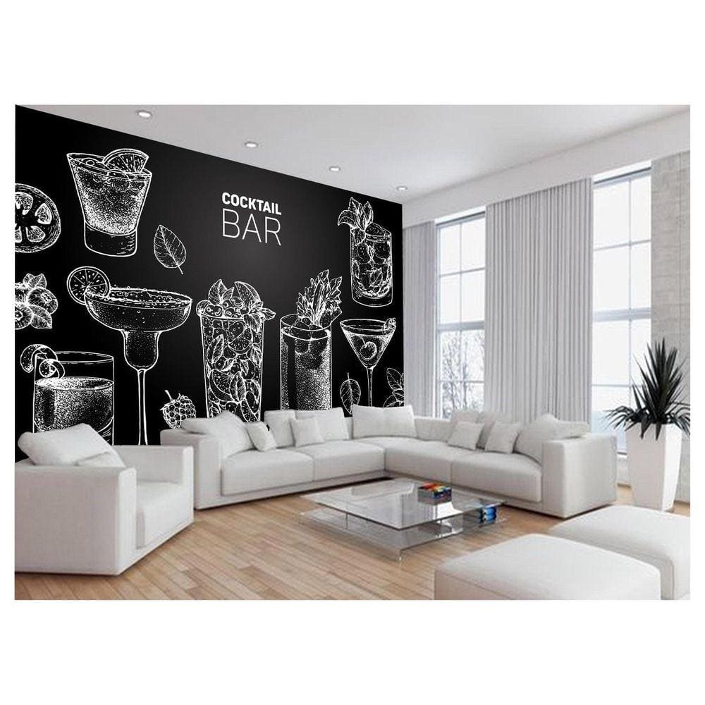 Papel De Parede Estilo Lousa Bebdias Bar Drink 3,5M Lcb24