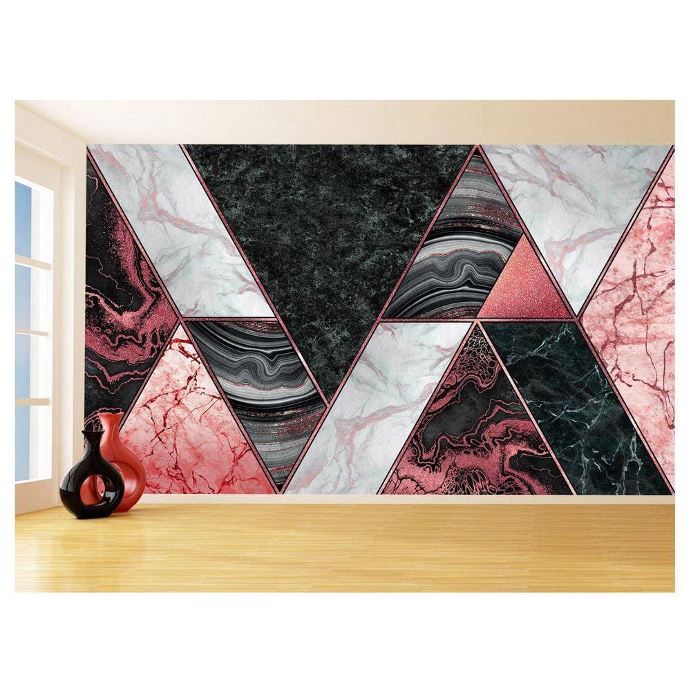 Papel De Parede 3D Estilo Marmore Cores Formas 3,5M Mbr64