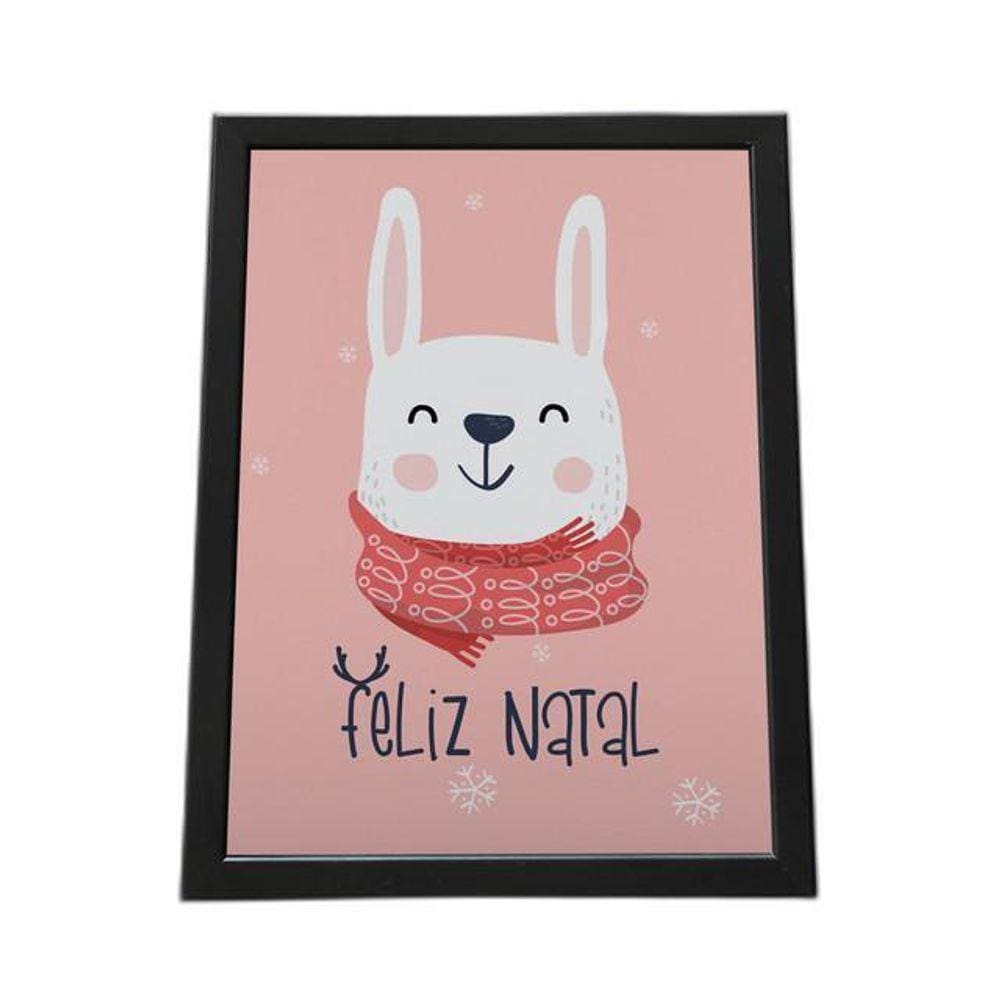 Quadro Com Moldura Feliz Natal Desenho