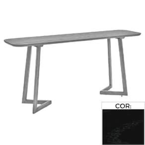 Aparador MH-5345 Herval 160 cm Madeira Laca Fosca Preta Tampo Carvalho Preto Base Preta