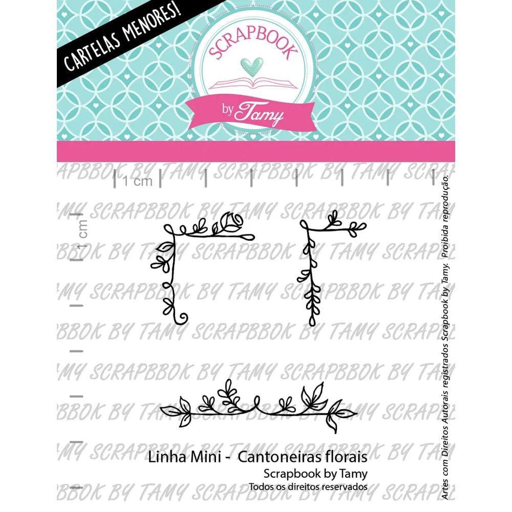 Cartela de Carimbo Artesanal Decorativo Mini Cantoreiras Florais Lilipop