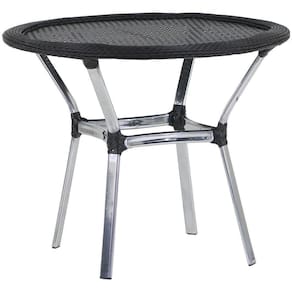 Mesa Emily Com Tampo Tramado Em Alumínio Preto