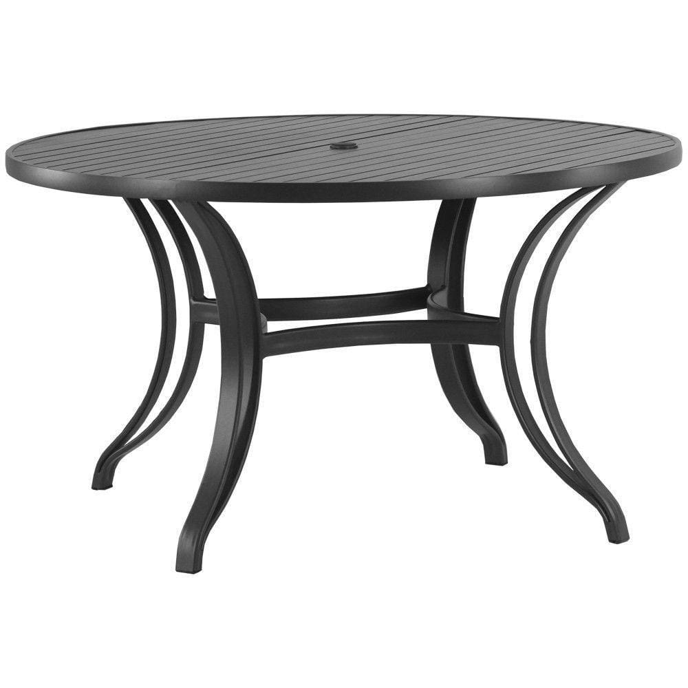 Mesa Ascoli Em Alumínio Com O Tampo Ripado Preto