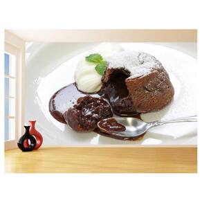 Papel De Parede 3D Alimentos Petit Gateau Choco 3,5M Al350