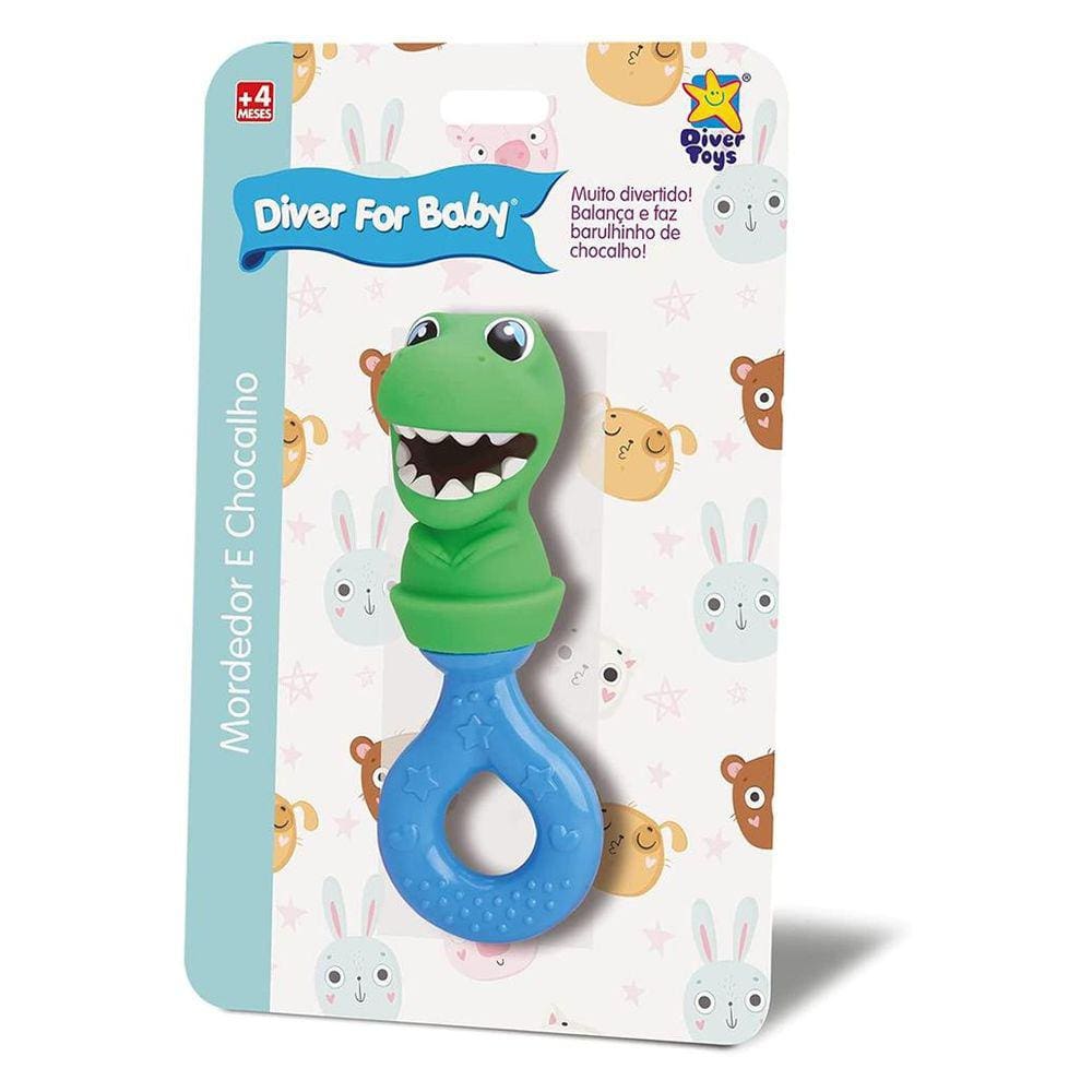 Mordedor De Chocalho Dino Divertoys
