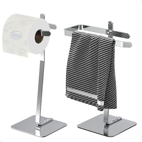 Porta Papel Higiênico de Chão Inox e Toalha Lavabo Oslo.S
