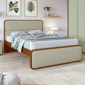 Cama Casal em Mdp/mdf 207x110cm Loop Frassino