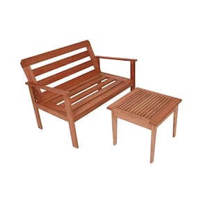 Conjunto Sofá e Mesa de Centro Madeira Maciça Madeira