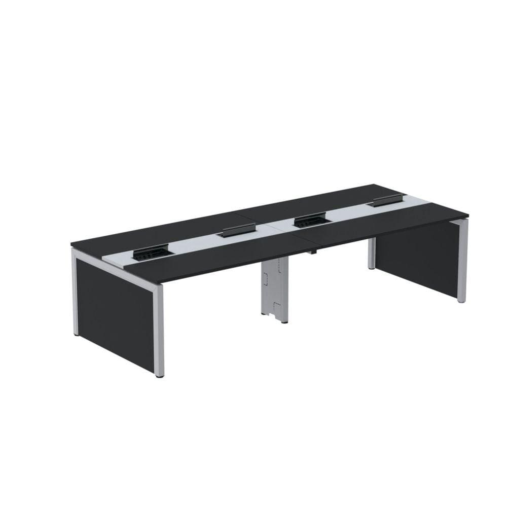 Mesa de Plataforma Dupla para 4 Pessoas Corporativa 140x140/4p Preto/Cinza