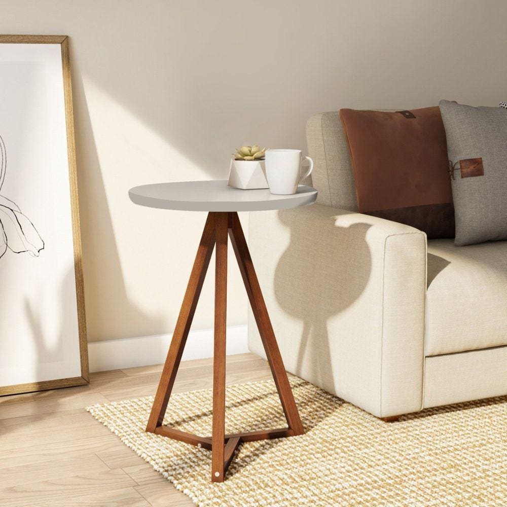 Mesa Lateral Redonda 50cm Classic Gianduia/Marrom