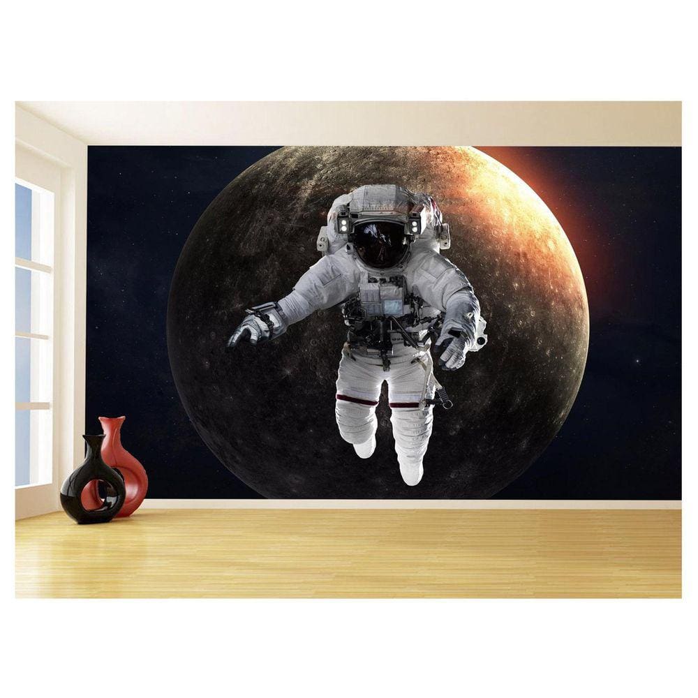 Papel De Parede 3D Espaço Estrelas Astronauta 3,5M Nsp95