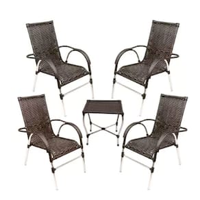 Kit 4 Cadeiras Vênus E Mesa De Centro Garden Pedra Ferro