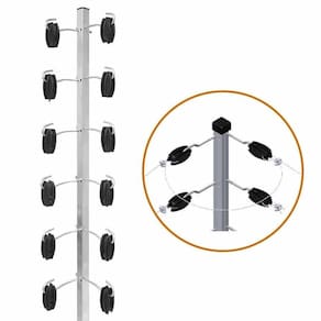 Haste 25x25 80cm C/8 - Castanhas E Ganchos (canto) Aluminio Cerca Eletrica Securi Service [F086]