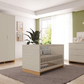 Berço Infantil 2 em 1 Mdf/madeira Maciça Cubo Areia