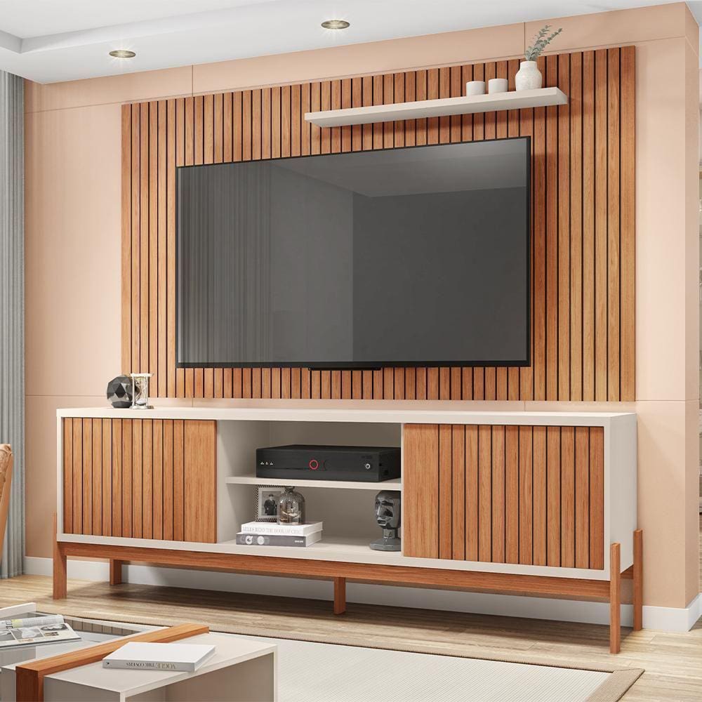 Rack Com Painel TV até 70 Polegadas Marrom Marte Caemmun
