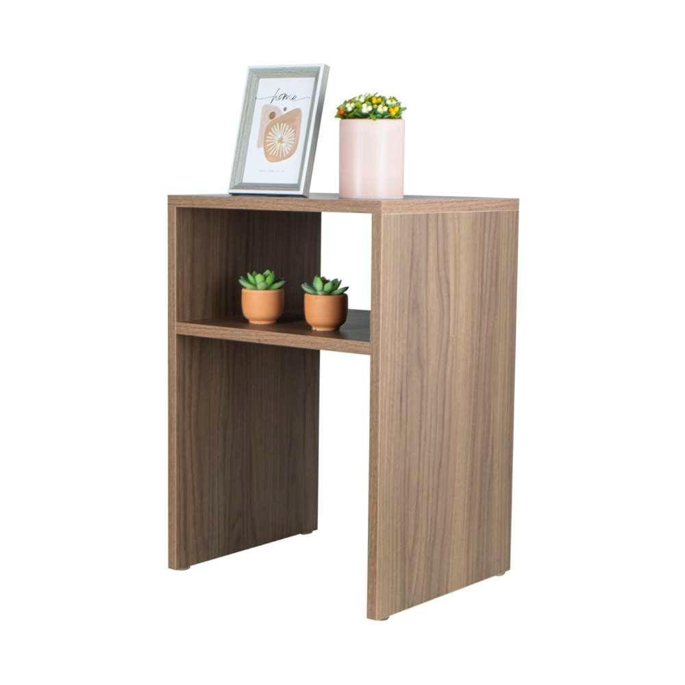 Mesa de Cabeceira Nogal Cama Solteiro Quarto Sala35x50cm