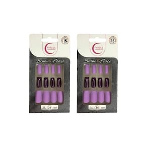 Unhas Postiças Fhaces Brilho E Fosco Lilas Com 36Un- 2Un