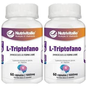 Kit 2 Un - L Triptofano 1000Mg 60 Capsulas Nutrivitalle