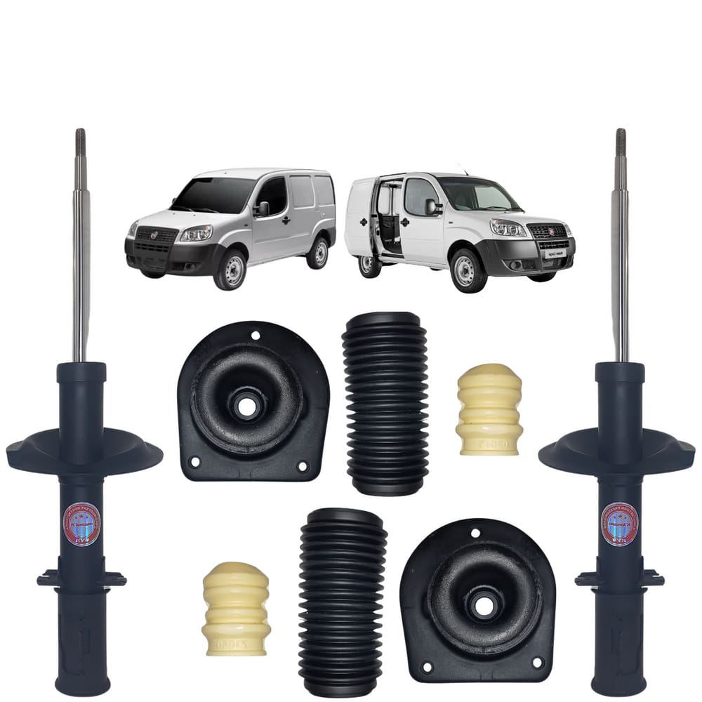 02 Kit Batente+Amortecedor Esquerdo+Direito Kayaba Dianteiro Fiat Doblo Adventure Locker 2002 A 2021
