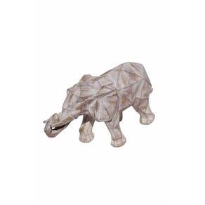 Estatua Decorativa Escultura Elefante Geométrico Resina