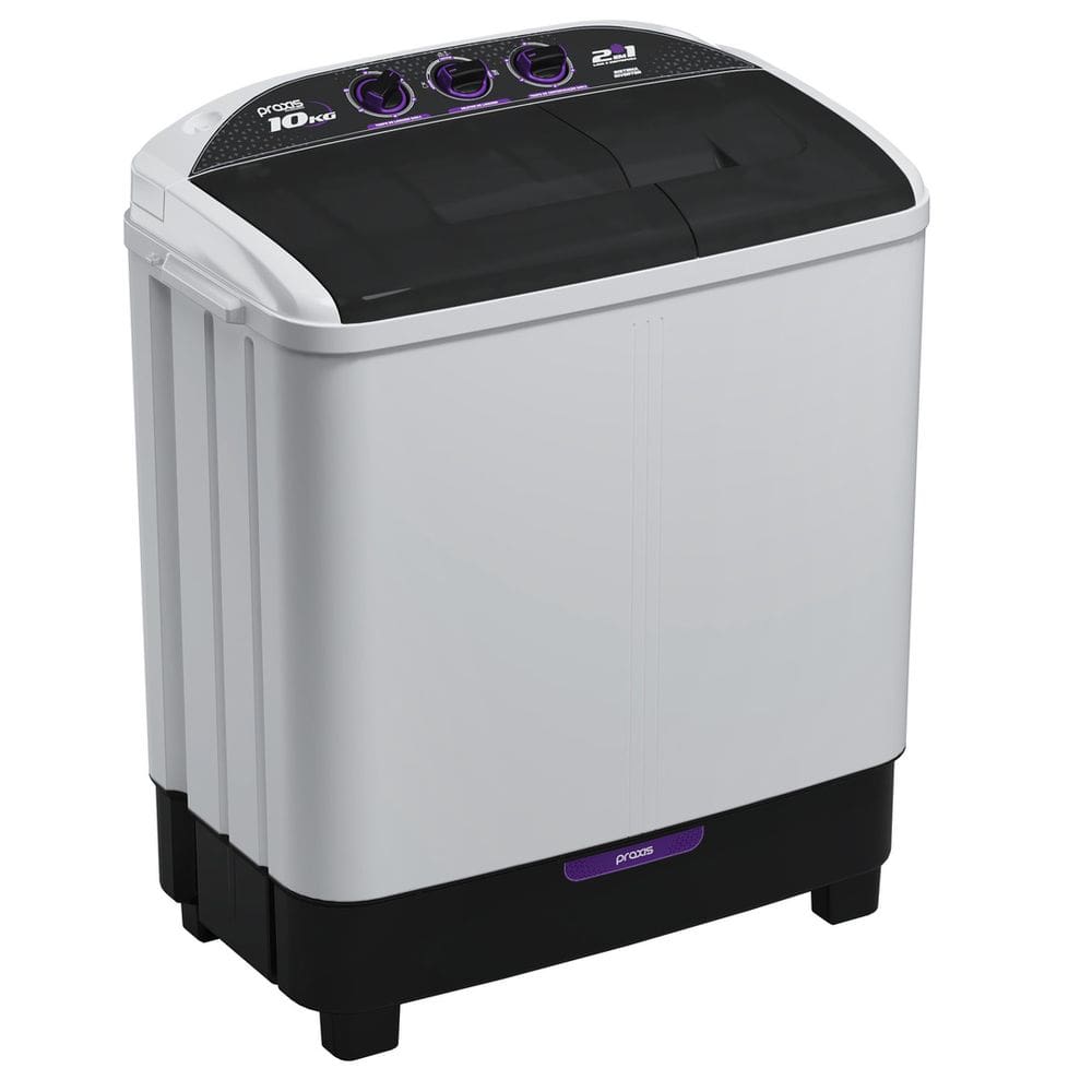 Lavadora 2 em 1 - 10 kg - Lava 6 Kg e Centrifuga 4 Kg - Praxis Eletrodomésticos