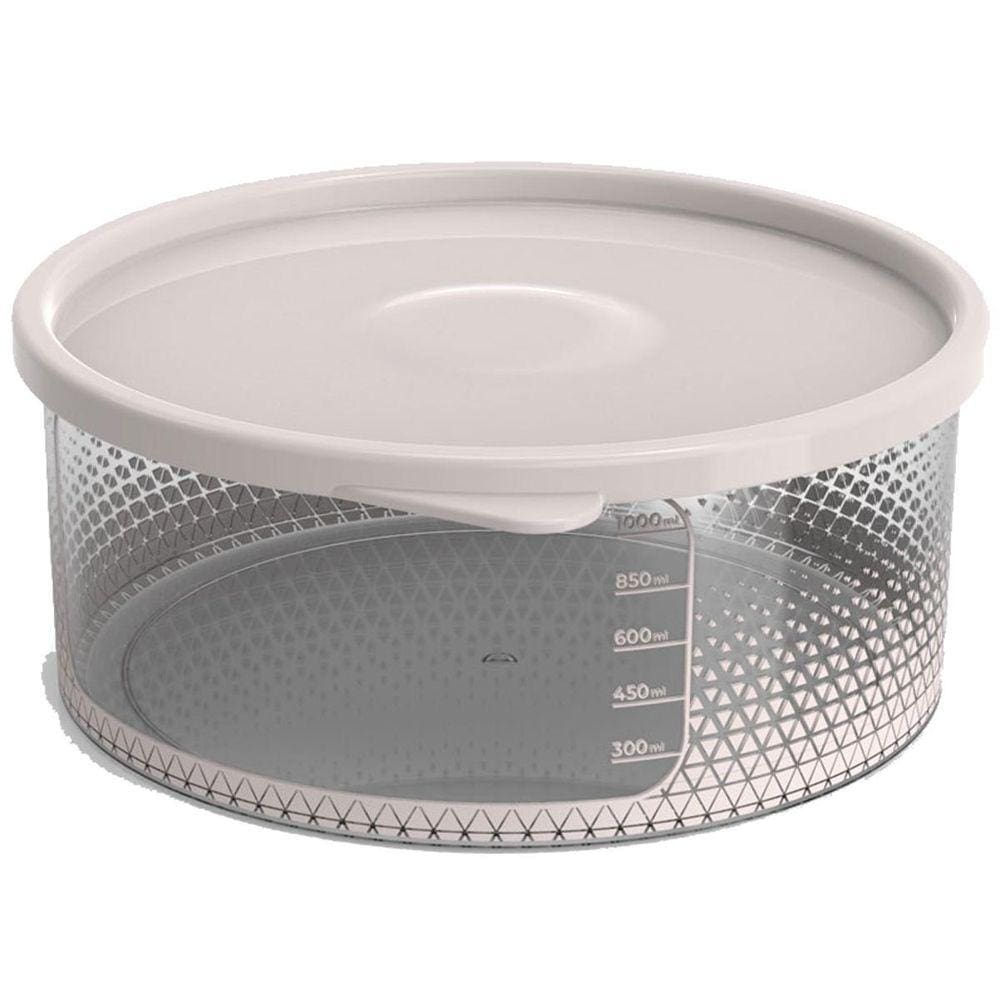 Pote Para Alimentos Transparente Redondo 1300 Ml Com Tampa