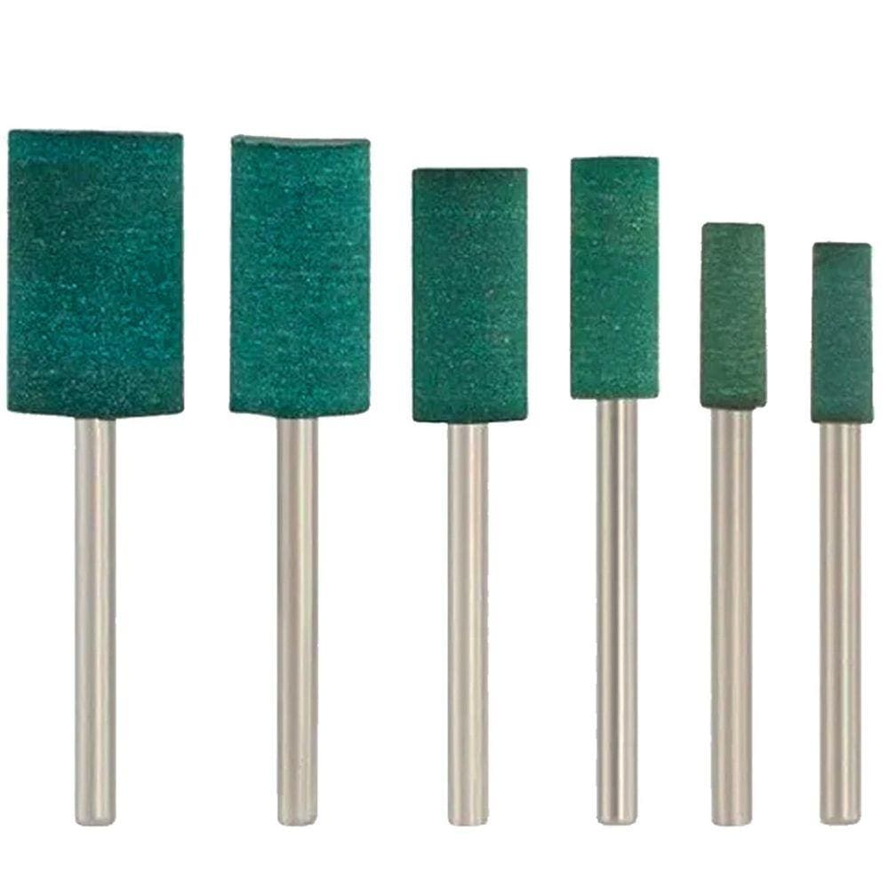 Kit 6 Ponta Montada Borracha 4-12Mm Haste 3Mm Micro Retífica