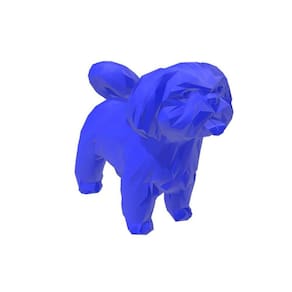 Shitzu Low Poly Pet Dog Geométrico Decoração 3D - Azul