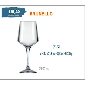 12 Taças Brunello 390Ml - Vinho Tinto Rosé Branco Água