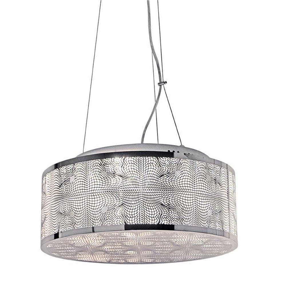 Plafon Apolo Inox Redondo Para Led Diâmetro 40 Cm