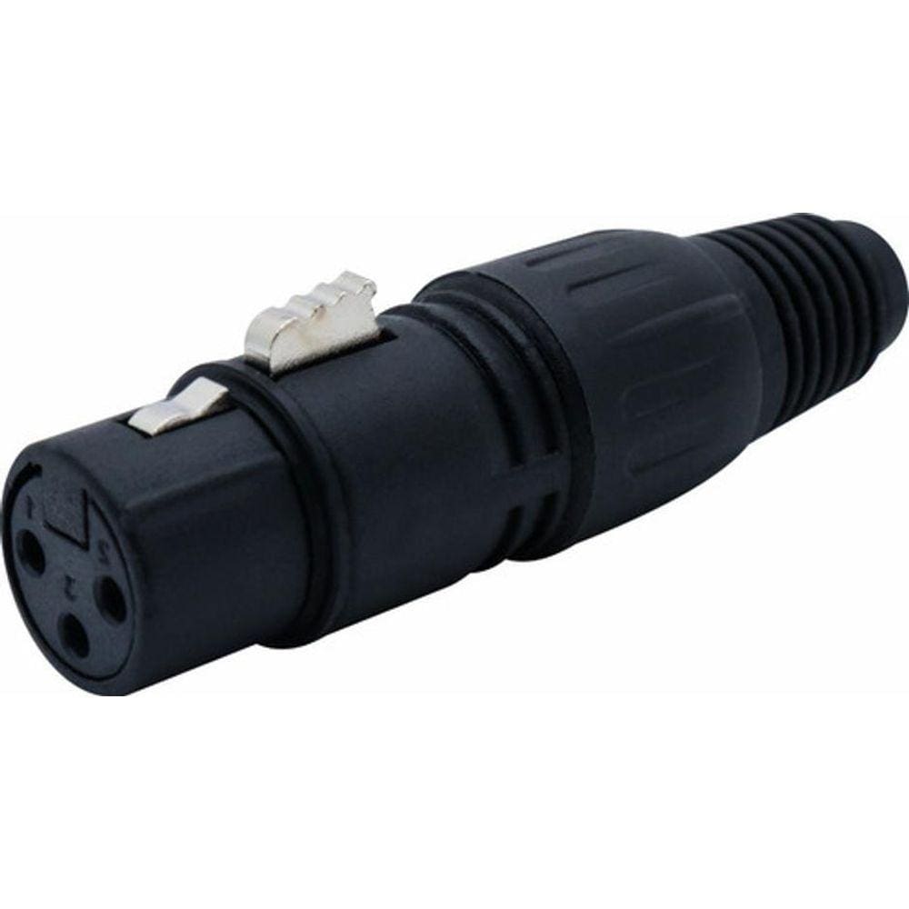 Plug Xlr Canon Fêmea Robusto Para 3 Pinos Linha Profissional
