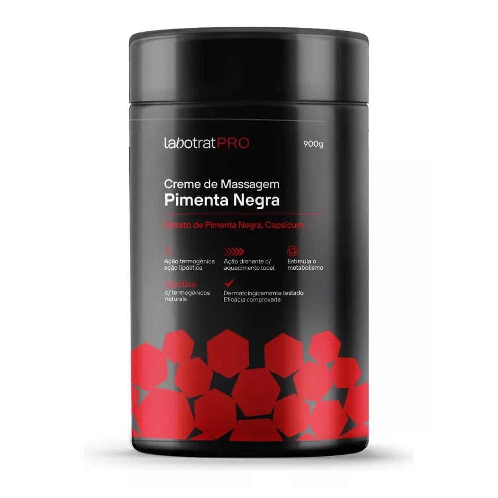 Creme De Massagem Pimenta Negra 900Gr - Labotrat Pro