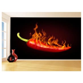 Papel De Parede 3D Arte Pimenta Picante Sexy 3,5M Tra152