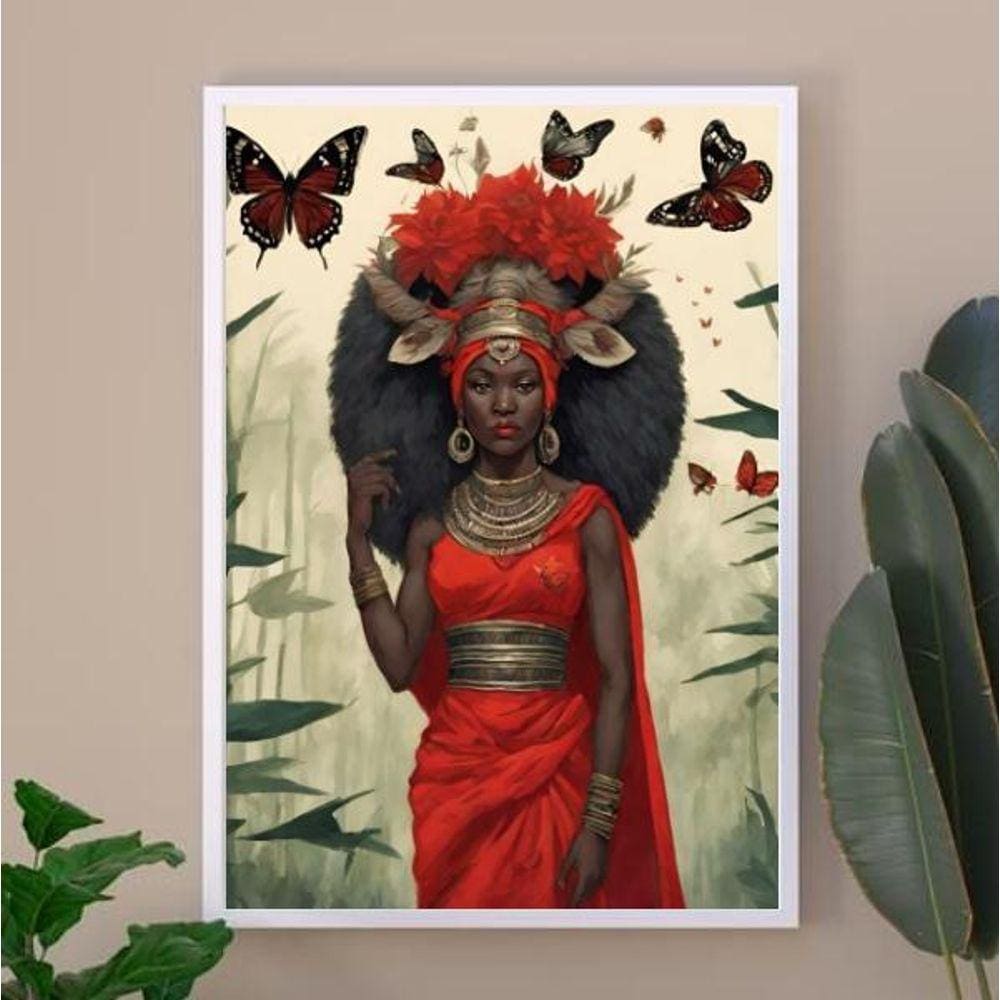 Quadro Candomblé Iansã 45X34Cm - Com Vidro