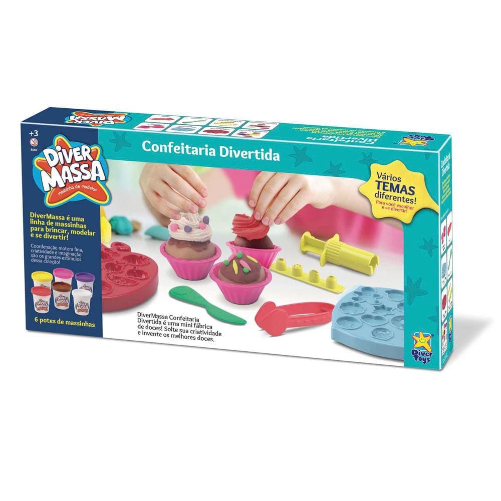 Massa de Modelar Infantil Divertoys Confeitaria Divertida