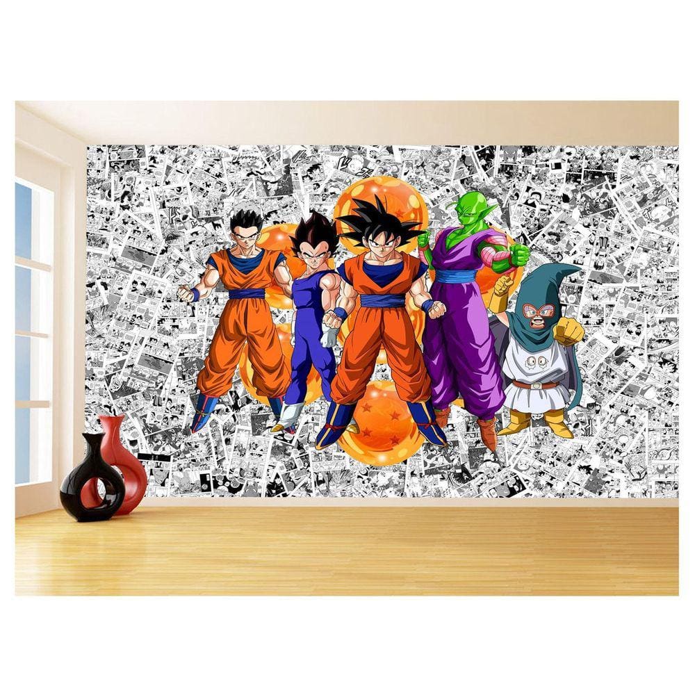 Papel De Parede 3D Dragon Ball Goku Vegeta Anime 3,5M Dbz90
