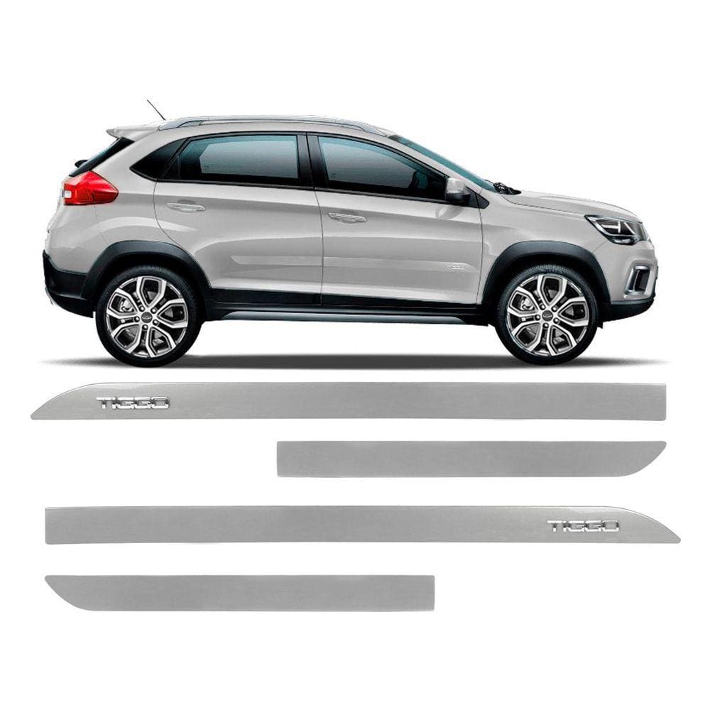 Friso Escrita Cromada Chery Tiggo 2 Prata Sleek