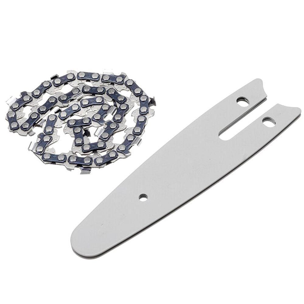 Corrente Com Sabre Mini Motoserra Kit Placa Guia 4 Polegadas 14 Dentes Reposiçao Ferramenta Corta Bambu Arvore Portatil Serrinha Serra