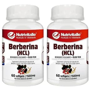 Kit 2 Un - Berberina Hcl 1500Mg 60 Capsulas Nutrivitalle