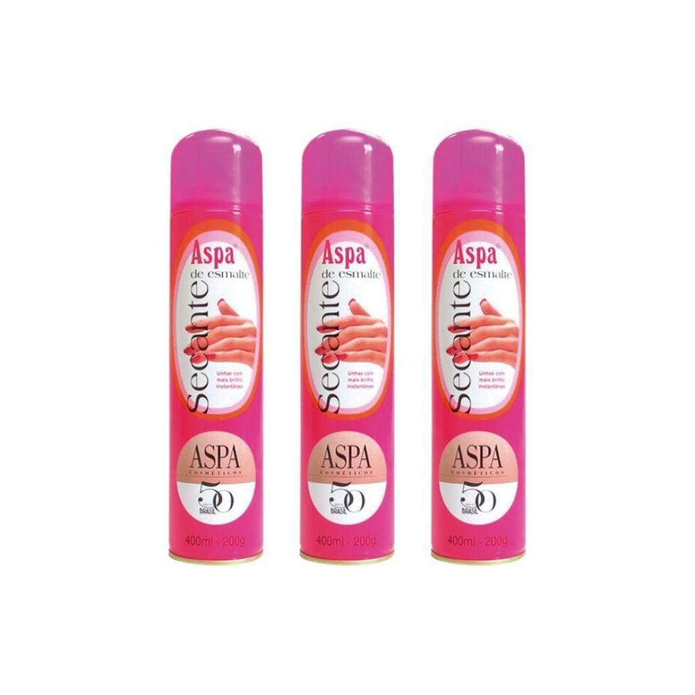 Secante De Esmalte Aspa 400Ml - Kit Com 3Un
