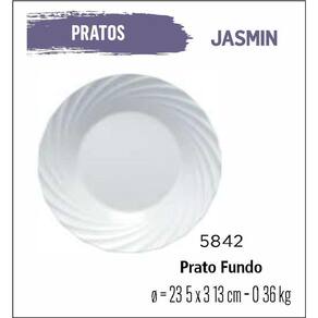 Jogo De Prato Jasmin 04 Pratos Fundos - Sopa - 23Cm Branco