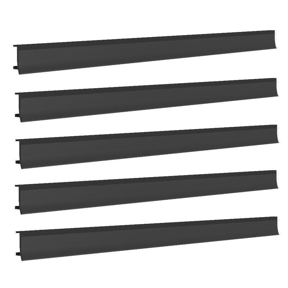 Porta Etiqueta Bandeja Gondola Fit 90 Cm Preto Kit Com 5