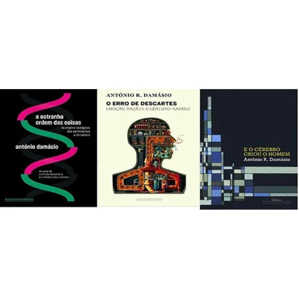 Kit 3 Livros António Damásio O Erro De Descartes A Estranha