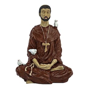 Imagem São Francisco De Assis Meditando Estátua Resina