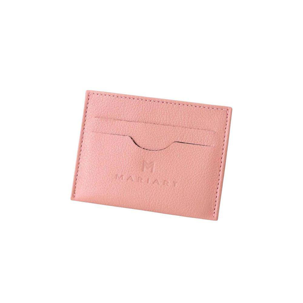 Carteira Porta Cartão Slim Fino 100% Couro Mariart 158 Rosa