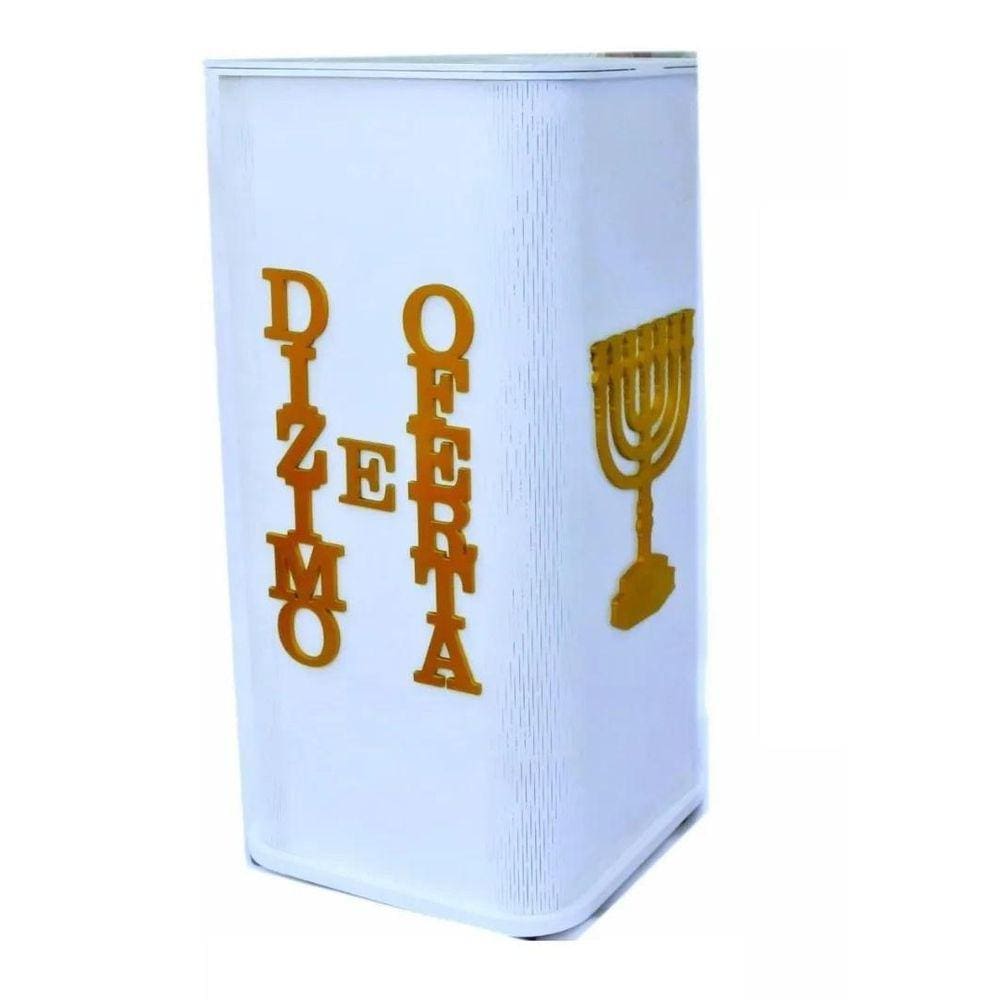 Gazofilácio Dízimos E Ofertas Igreja Pintado Em Mdf Branco