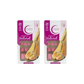 Unhas Postiças Fhaces Para Os Pes Color Salmao Com 24Un- 2Un